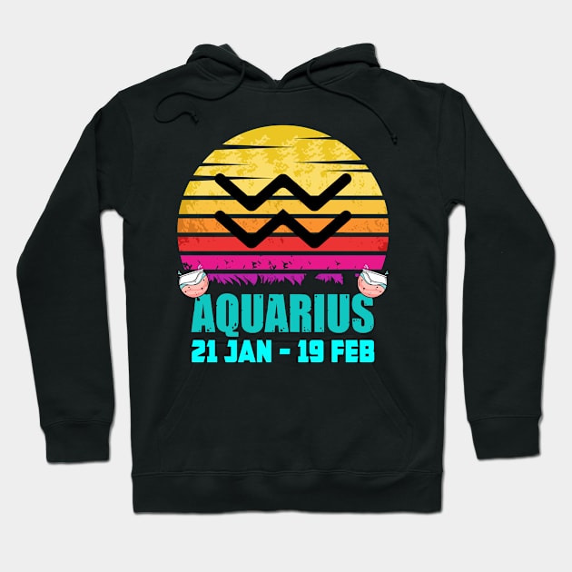 Aquarius Zodiac Sign Hoodie by msallie11